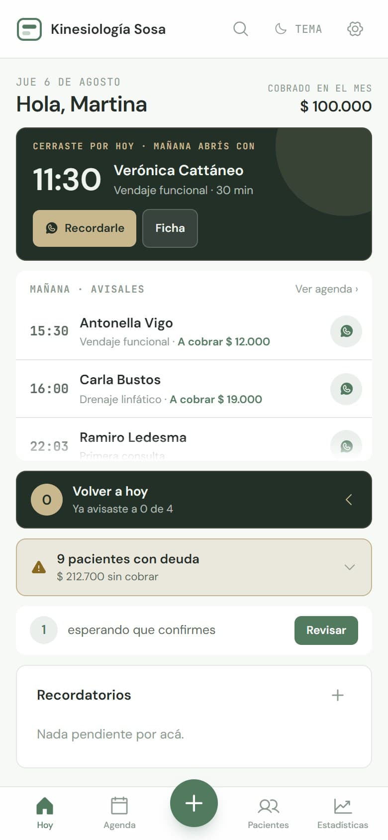 Turnia con la skin Verde en modo claro